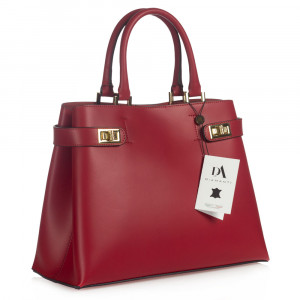 Geanta dama din piele naturala DiAmanti Felina Rosie